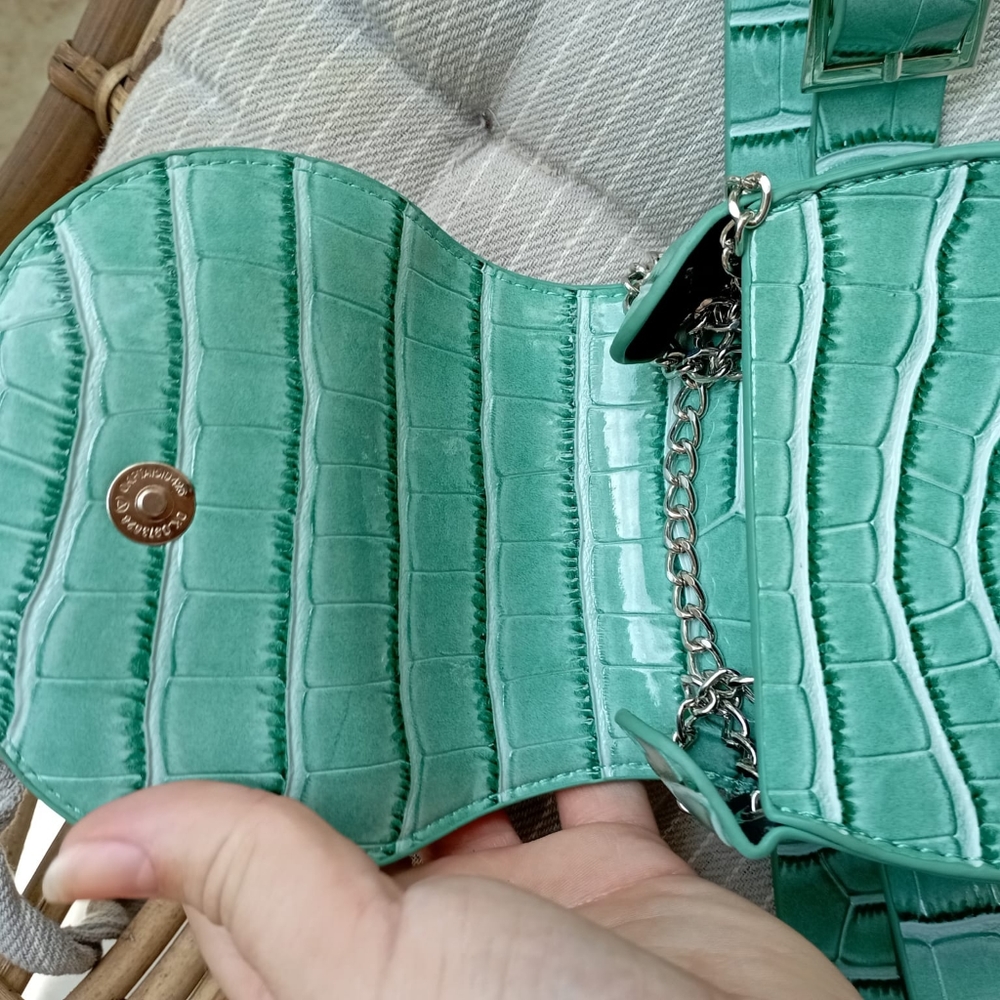 2 in 1 Croc Faux Leather Belt with Bag / Sling Bag - Picture 11 of 14